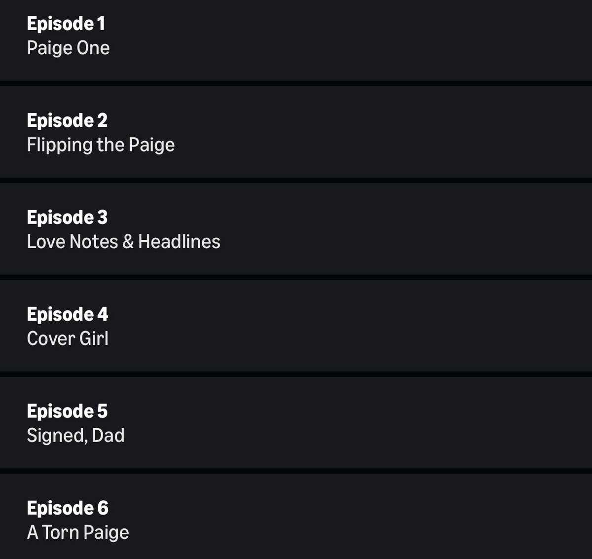 vivirboca's tweet photo. @truestoryarix what are these episode names 😭 https://t.co/bIDsv9rNSS