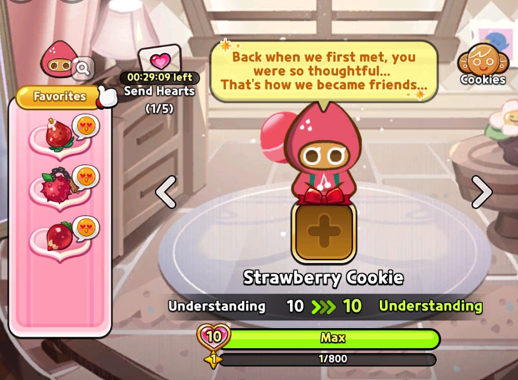 Mynxix's tweet photo. I finally reached max affection with Strawberry Cookie🎉 https://t.co/fRVZVBdFFg