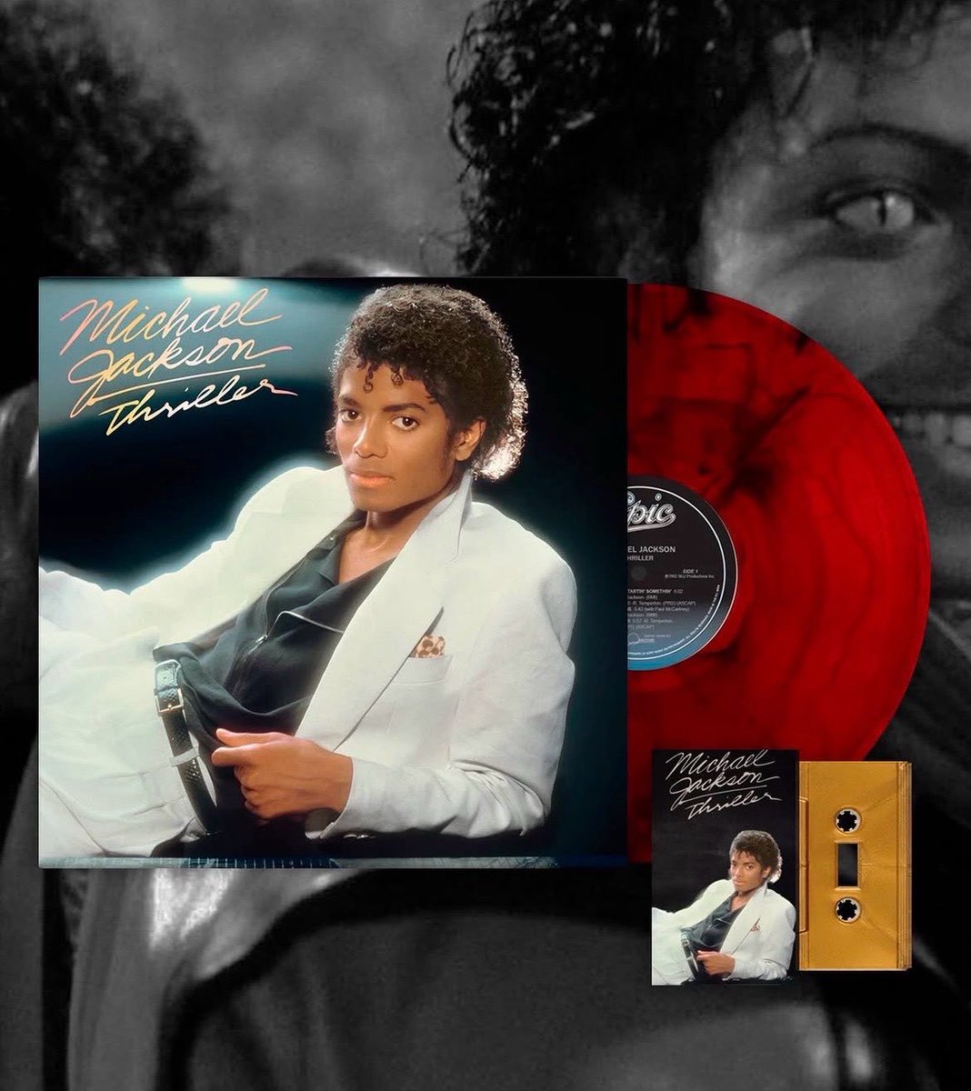 mjonvinyl's tweet photo. Michael Jackson’s Thriller will be reissued on limited-edition red &amp; black marbled vinyl and metallic gold cassette on October 30. https://t.co/jjdoSKPz7r