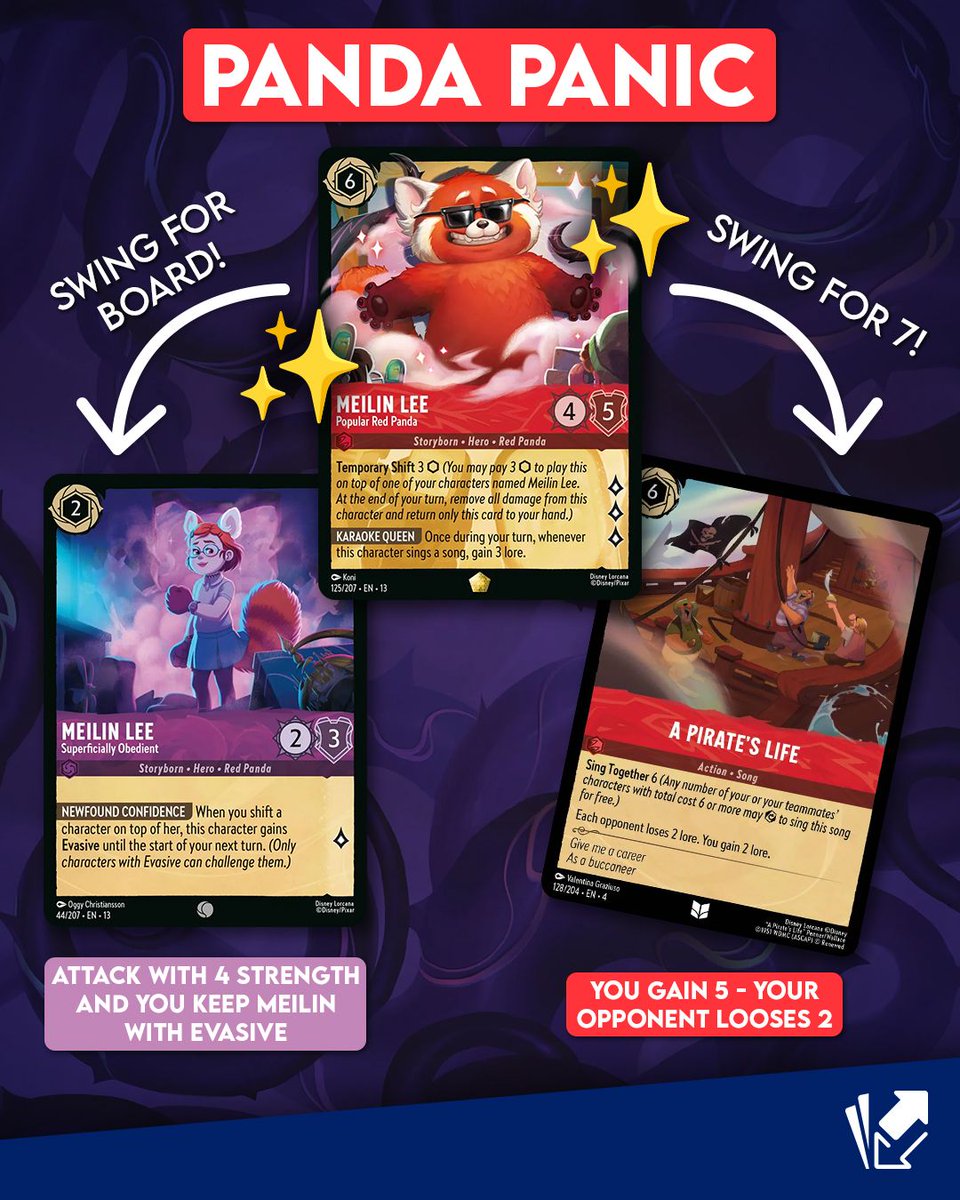 CardmarketDLC's tweet photo. A new Panda combo? 

Will you try Meilin Lee in the new versions? 🐼 

#lorcanatcg #lorcanatradingcardgame #lorcana #lorcanaspoilers #tcg #disney #disneylorcana #disneytcg #disneycard #attackonthevine https://t.co/d7RRI3YAO0