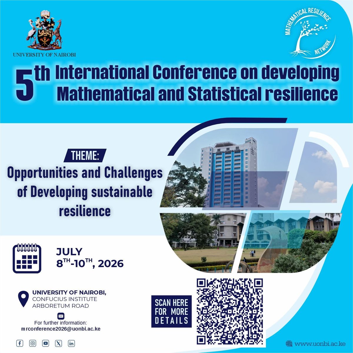 UONFST's tweet photo. The conference provides a platform to share evidence-based research, innovative teaching practices and collaborative approaches that can transform mathematics learning from schools to higher education. #UoNResearchWeek #MathResilience2026 @uonbi https://t.co/P6iXGaY5WH