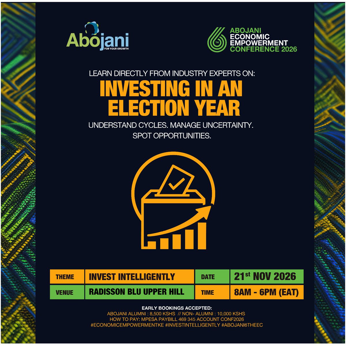 cheruiyotkb's tweet photo. #EconomicEmpowermentKE
#InvestIntelligently
#Abojani6thEEC
Saturday, 21st November 2026 https://t.co/cXU9ShebPA