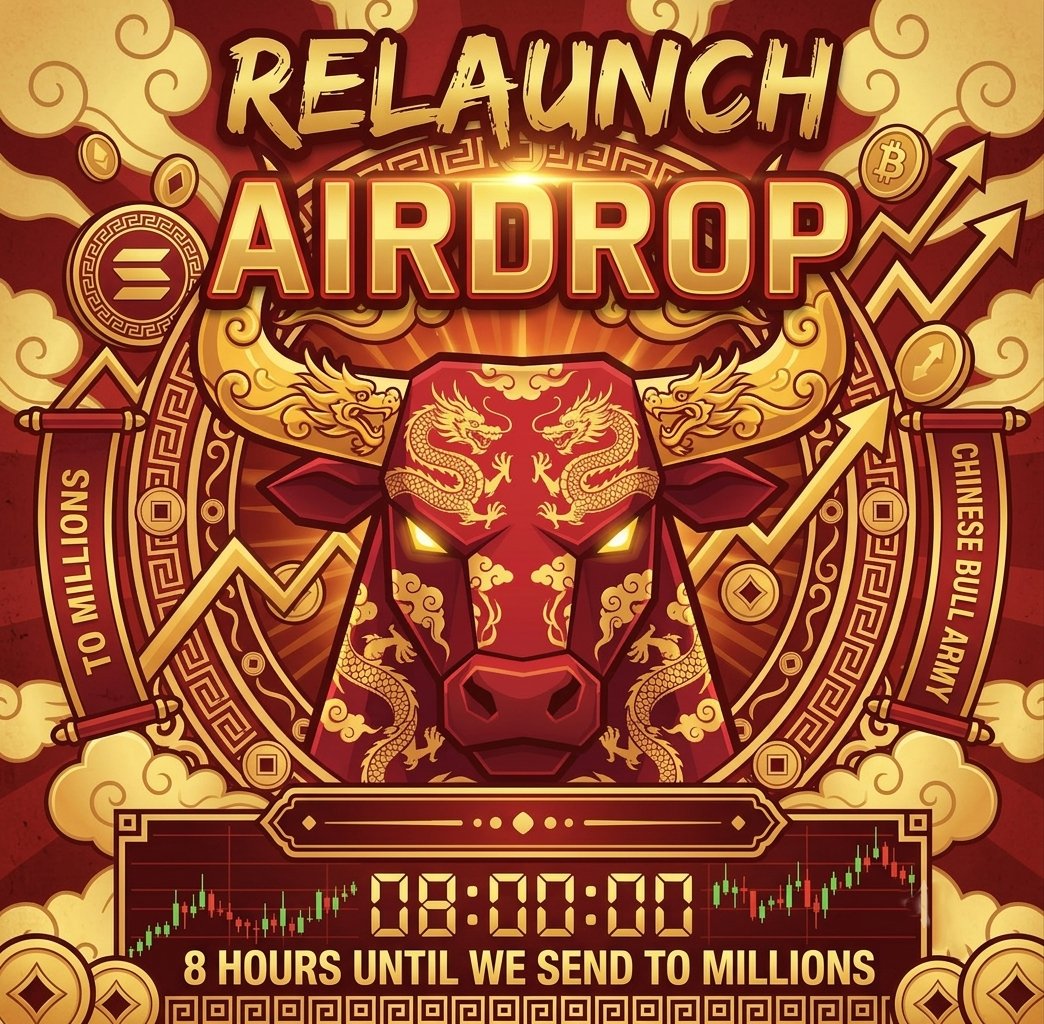Official_RGBull's tweet photo. RELAUNCHING COIN AND AIRDROP!🚨

They thought a rug pull was the end of the story. It was just the intermission. 🤫🎬

In 8 HOURS, The Chinese Bull officially arises with a flawless, unruggable relaunch. We chose an 8-hour window because it represents ultimate success, wealth, and the perfect breakthrough in Chinese culture. We are manifests a massive send.

WANT A CHINESE BULL AIRDROP ALLOCATION POST-LAUNCH? 👇

Help us spread the word and blast this everywhere! We are securing a post-launch airdrop allocation to reward the community for pushing maximum visibility. 👇

1️⃣Like & RT this post 🔄

2️⃣Tag 3 friends who miss making gains 🏷️

3️⃣Reply with "send to millions" and paste your SOL address below 💰

#TheChineseBull #Solana #CryptoAirdrop #ANSEM