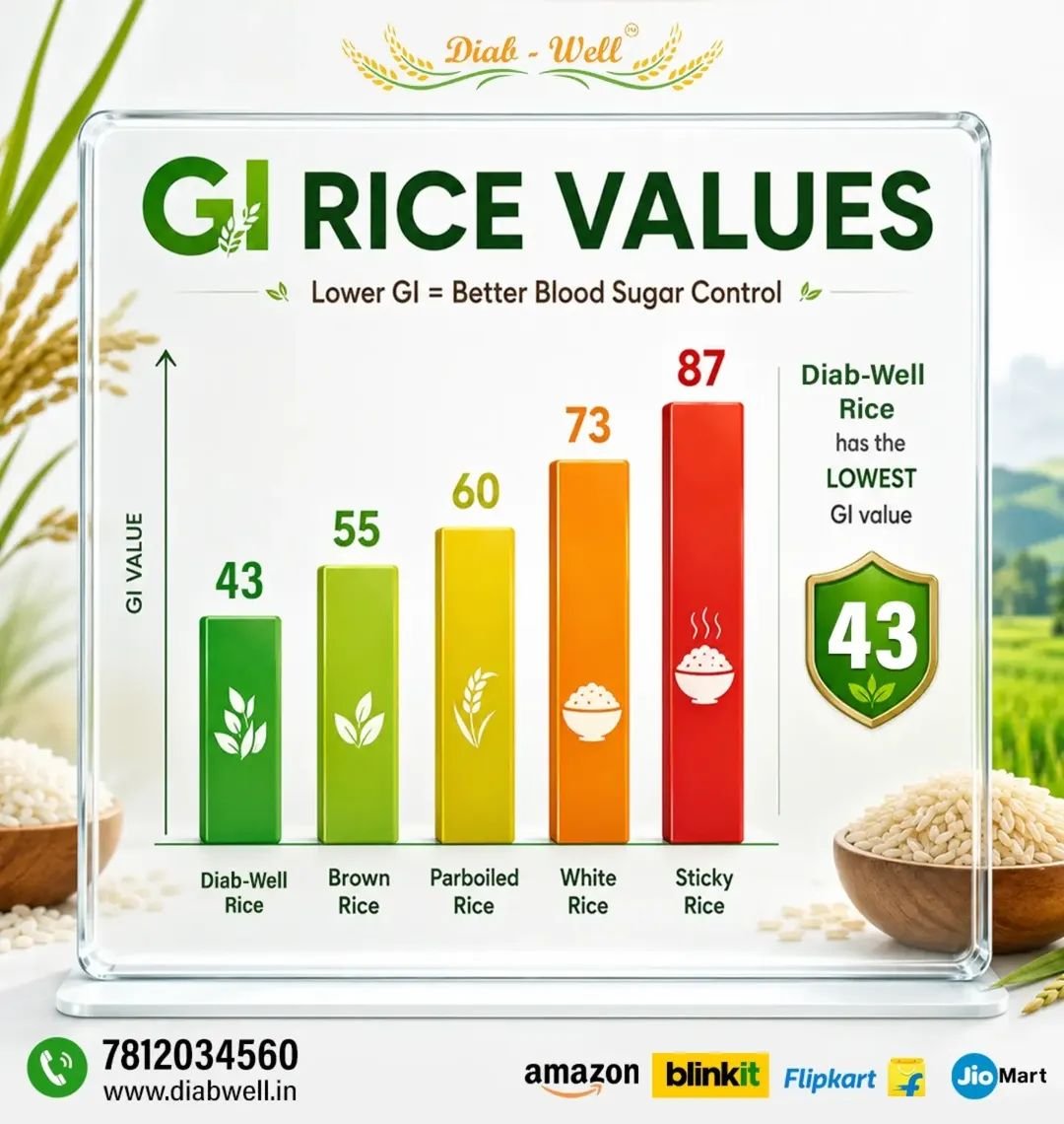 DiabWell_Rice's tweet photo. ✨ Lower GI. Smarter Choice. Healthier Life. 🌾💚

Choose Diab-Well Low GI Rice with a GI Value of 43—crafted to support better blood sugar management while delivering the taste you love.

🛒 Available on: Amazon | Blinkit | Flipkart | JioMart

#DiabWell #LowGIRice #HealthyRice https://t.co/FtX27v8tN8