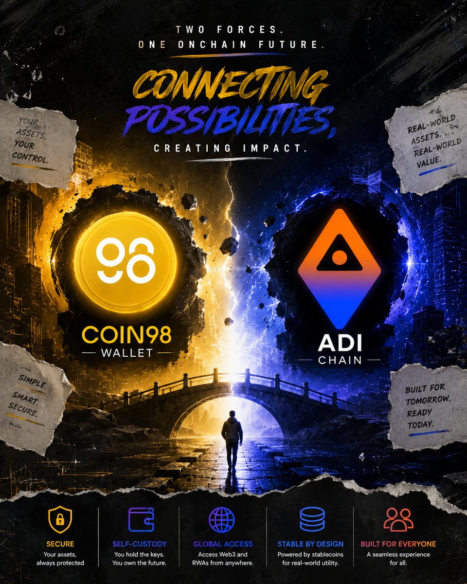 AlphaPlugGuy's tweet photo. The next chapter of Web3 won't be defined by who launches the most chains.

It'll be defined by who creates the best user experience.

That's why the collaboration between @coin98_wallet  and @ADIChain_  deserves attention.

🧵👇 https://t.co/WEFJb4w2FG