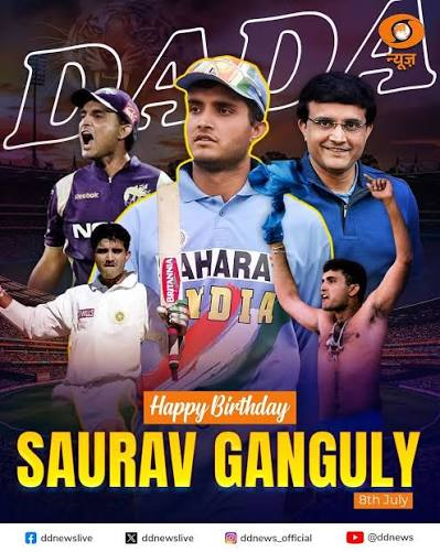 YogeshKandwal2's tweet photo. Dada didn't just captain Team India—he changed its mindset. 💪🔥
Here's wishing #SouravGanguly a wonderful birthday filled with joy and success. 🎂🏏
#HappyBirthdayDada #IndianCricket https://t.co/cl6ZqJDKhk