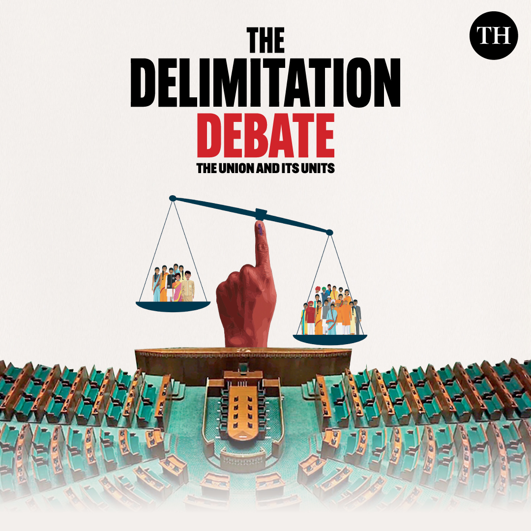 the_hindu's tweet photo. How will redrawing India's electoral map reshape the balance of power?  

The upcoming delimitation exercise can change India’s federal compact like never before. From the North-South demographic divide to the urgent lessons on the risks of gerrymandering, our new e-book breaks down what every citizen needs to know.  

'The Delimitation Debate: The Union and its Units' is now available free and exclusive to digital subscribers of The Hindu Group.  

Also coming soon to Amazon.  https://t.co/mAemaaLjhA

@vargheseKgeorge @nistula @al_lakshman @vrsrini