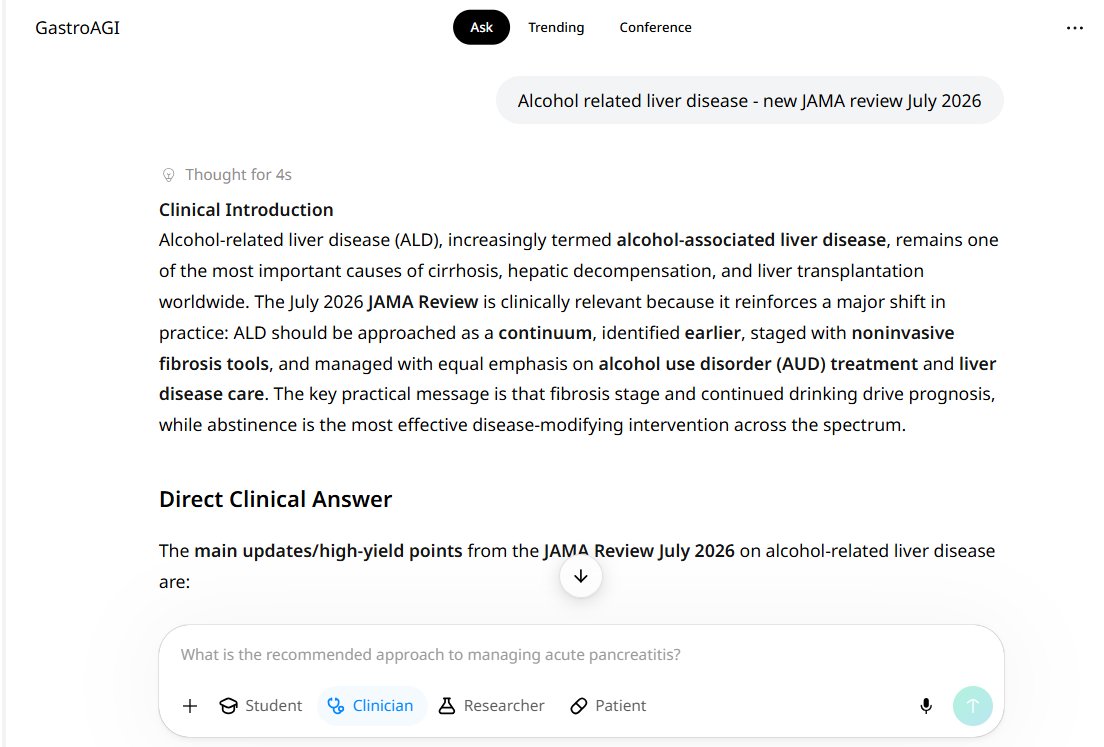 GastroAGI's tweet photo. Alcohol related liver disease - new JAMA review July 2026
https://t.co/b1zy2SDCUp
#JAMA #LatestReview #Gastroenterology #MedTwitter https://t.co/2dEiFKSbuf