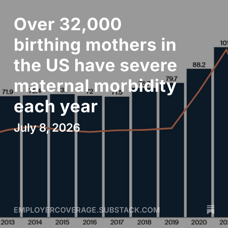 jlevinscherz's tweet photo. Today in #Employer Coverage: Over 32,000 birthing mothers in the US have severe maternal morbidity each year #SMM  @commonwealthfund https://t.co/S3hyNzOigl https://t.co/RusU4RL9IC