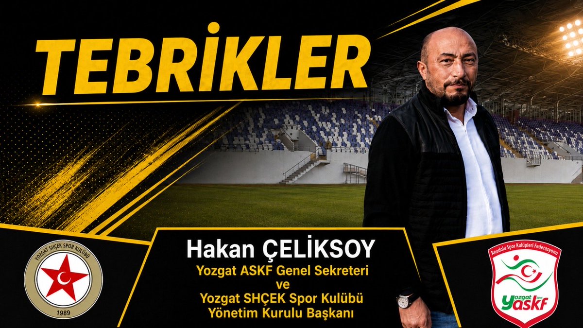 hakanceliksoy66's tweet photo. TEBRİKLER

Sorgun Belediye Spor Kulübü’nün 6 Temmuz 2026 tarihinde gerçekleştirilen Olağan Genel Kurulu sonucunda Kulüp Başkanlığına seçilen Sayın Kerim BAĞIRAN’ı ve Yönetim Kurulunu tebrik ediyorum.

Sorgun Belediye Spor Kulübü’nün içinde bulunduğu zorlu süreçte sorumluluk alarak bu önemli ve meşakkatli göreve talip olan Sayın Kerim BAĞIRAN’a ve ekibine başarılar diliyor; yeni Yönetimin Sorgun Belediye Spor Kulübümüze, Sorgun sporuna ve Yozgat amatör spor camiasına hayırlı olmasını temenni ediyorum.

Hakan ÇELİKSOY
Yozgat ASKF
Genel Sekreteri
Ve
Yozgat SHÇEK Spor Kulübü
Yönetim Kurulu Başkanı