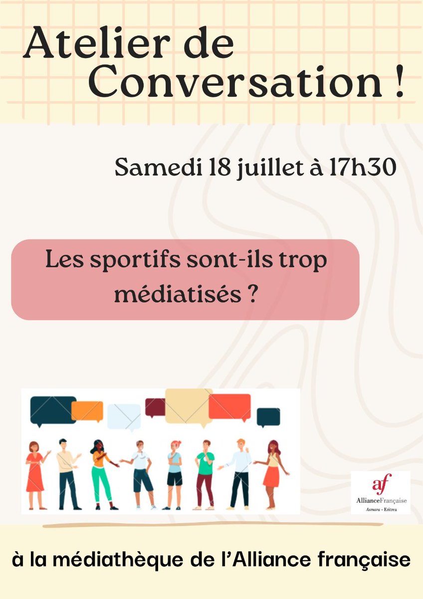 AFAsmara's tweet photo. [Demandez le programme] 📣ça se passe en juillet à l'AFA https://t.co/XaQl7Xm3ch