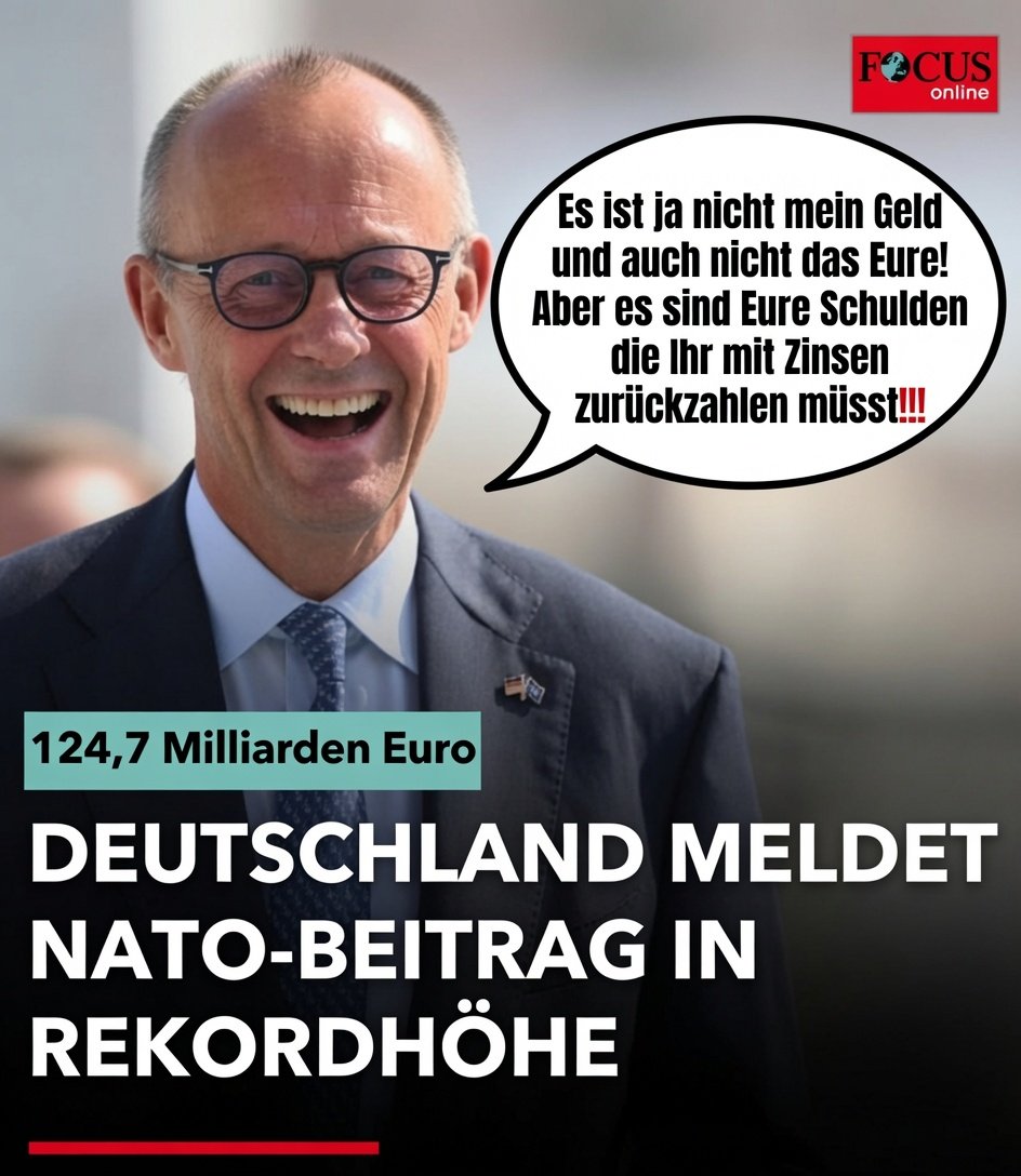 JungereCato's tweet photo. Dieser NATO-Beitrag geht in die Ukraine ,denn die steht militärisch und wirtschaftlich vorm Kollaps‼️Was wird der Fritz als nächstes tun❓️Die Wehrpflicht einführen und deutsche Soldaten in die Ukraine zum Sterben schicken‼️🤮☠️ https://t.co/pXcDQrLm78