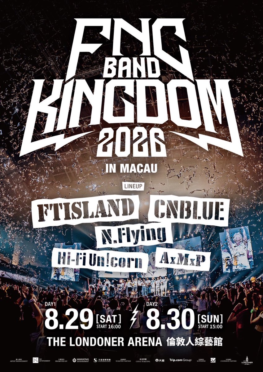 AxMxP_official's tweet photo. [Notice] FNC BAND KINGDOM 2026 IN MACAU 추가 공연 안내

📢 https://t.co/dmNmZX8Cna

#AxMxP #AMP
#FNCBANDKINGDOM https://t.co/vmEh4VKJDn