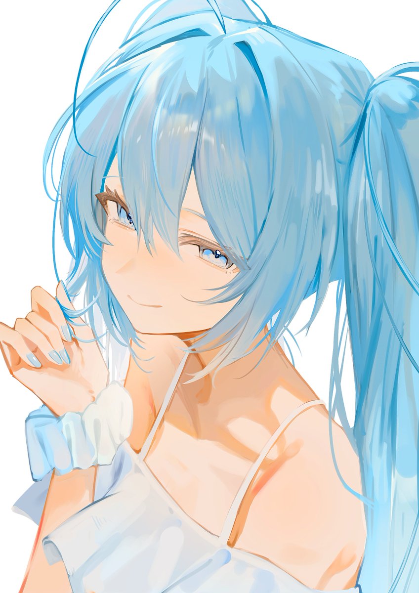 nanmokamo114's tweet photo. 配信で描いたよ🤍💙 
#初音ミク https://t.co/RqfuLPnuEp
