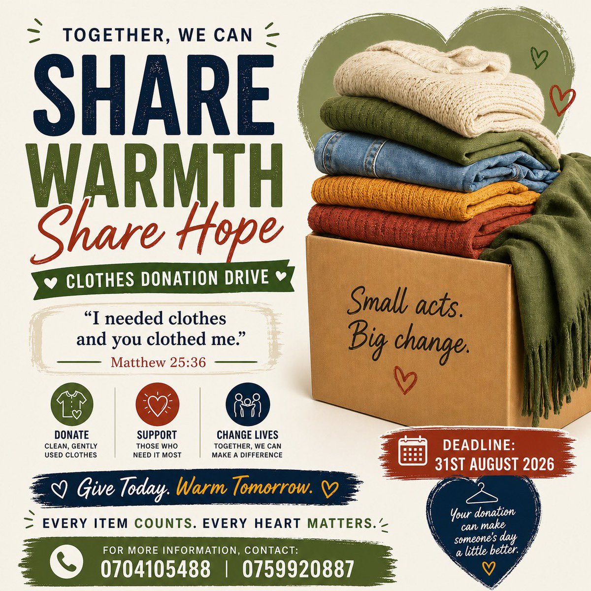 andykristian's tweet photo. Do you have used &amp; decent clothes + shoes to donate to the less privileged? Bring them in a bag or sealed kaveera to @KarisMedical Kyanja. If you can help collect from your neighborhood, church, school, etc transportation can be arranged. Please don’t send used underpants 🙈 https://t.co/noNvGg5XkH