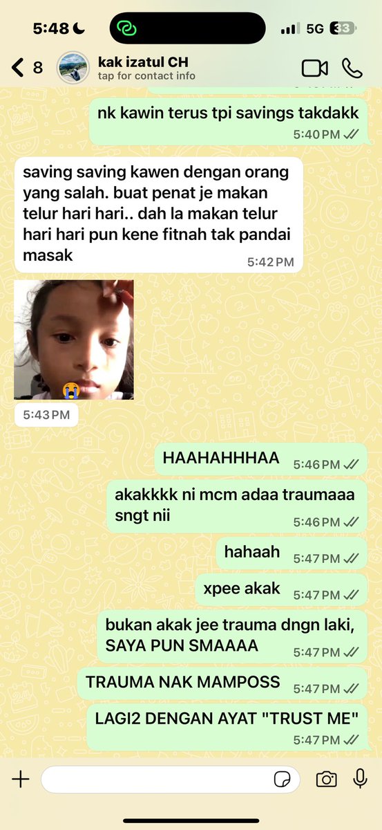 qaolaa's tweet photo. AKAK ni trauma sangat ni😭 https://t.co/od0KwIvemU