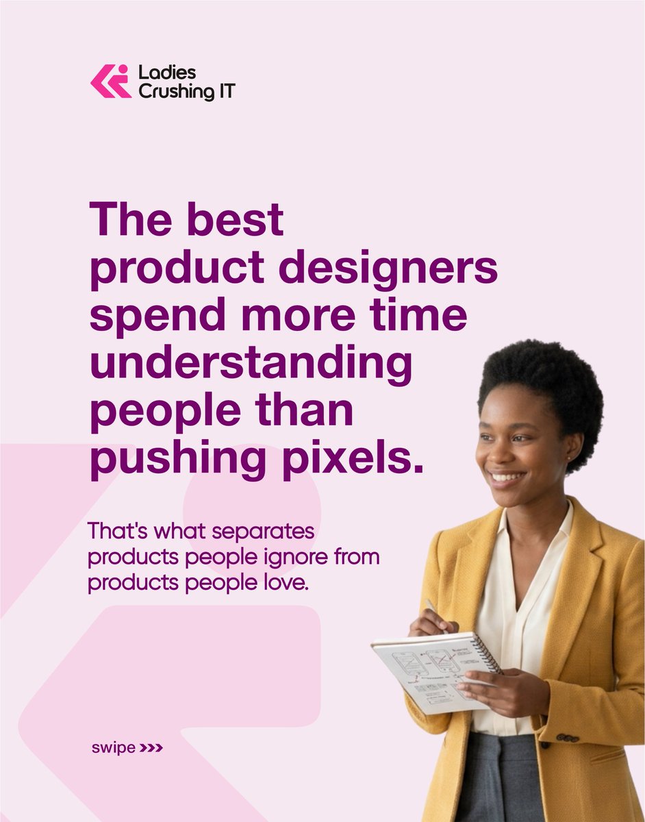 LCIt_'s tweet photo. Join us as we explore Building Products That People Love: A Practical Guide to User Centric Thinking.
Date: Saturday, 11th July 2026
Time: 12:00 PM WAT
Venue: Google Meet
Register now: https://t.co/2z4dAzazca
#LadiesCrushingIT #ProductManager #UserCentric
2/2 https://t.co/Cs7mQhL6fX
