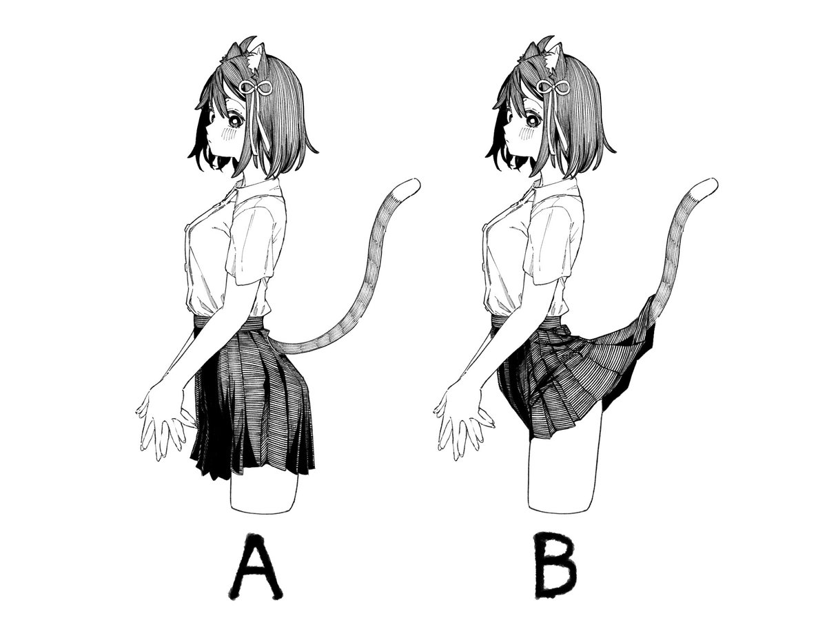 Gyoza_2001's tweet photo. 尻尾のついたキャラクターがスカートを履いた時、どちらが好きですか？ https://t.co/Kv2sgAb1xo