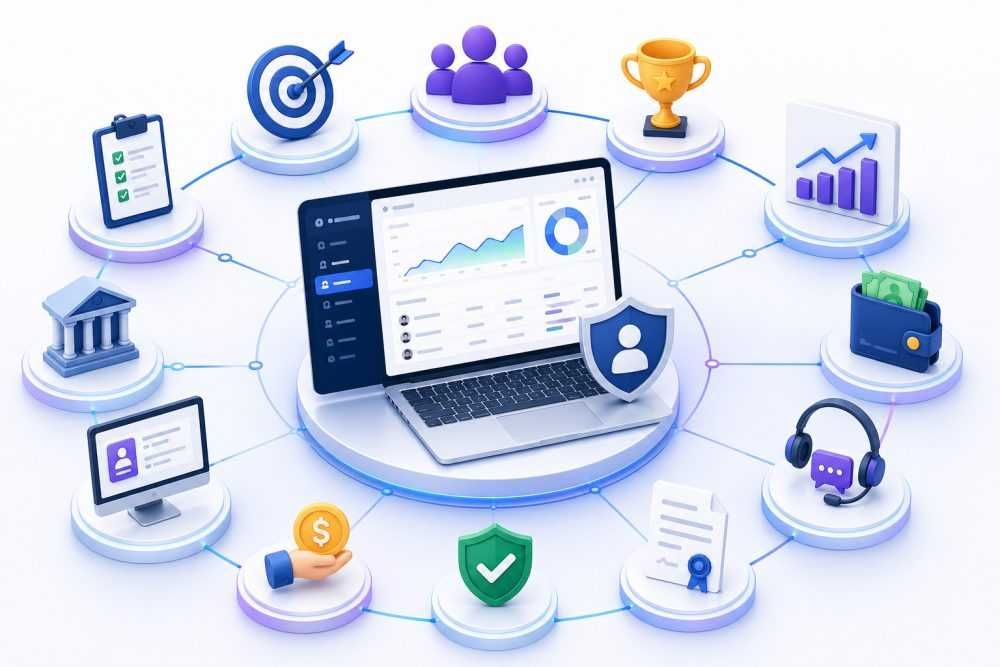 kenmoredesign's tweet photo. A prop firm CRM is more than a contact database.

It should manage the entire challenge lifecycle:
• onboarding
• rule tracking
• risk review
• payouts
• affiliates
• trader support

One system keeps operations scalable. 

https://t.co/pWljjfbcfo https://t.co/GeK0UKCGzX