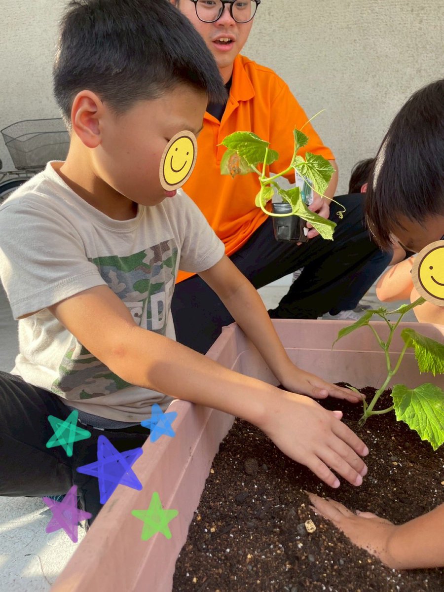 firstdream_11's tweet photo. ☀️南篠崎教室☀️
2026.7.8(水)
『夏野菜🍅始めました‼️』
南篠崎教室で、夏野菜の「トマト、きゅうり、ナス」を育て始めました🌻
お友達と「元気に育ちますように👏」と心を込めて植えました✨

▽ファーストシーンドリームの詳細はこちら！
https://t.co/CPMWTHWgru

#放デイ #家庭菜園 #夏野菜 https://t.co/MvgeGXCq2H