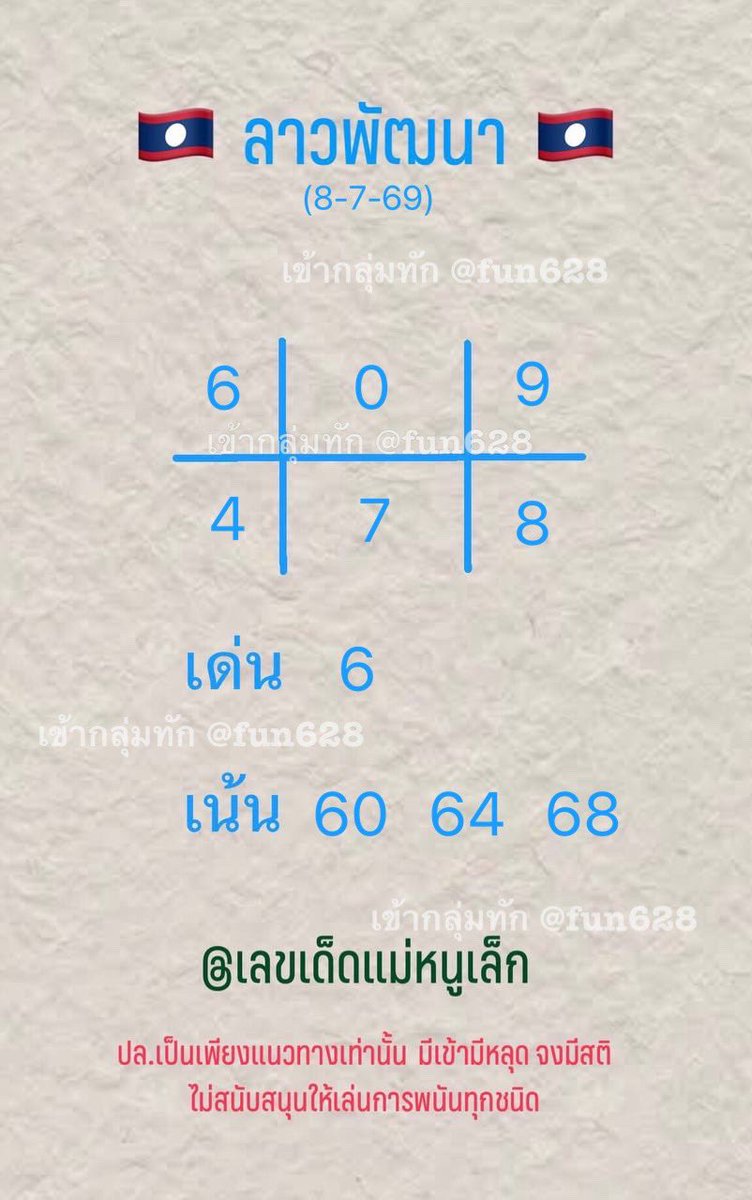 Aommei12's tweet photo. 🇱🇦🇱🇦  👇🏻 สวัสดีวันพุธ เริ่ม!!! 👇🏻 🇱🇦🇱🇦

📌กติกา
1. กดติดตาม แม่หนูเล็ก @Aommei12 
2. กดไลน์ กดแชร์ โพสนี้
3. ทายผล 2 ตัวล่างลาว วันนี้ 🇱🇦
4. ทายถูก สุ่มแจก 2 คน รับเครดิตแทงฟรี 200฿
5. ทายได้คนละ 1 เลข
6. ปิดรับทายผล 20.00น

👇🏻ขอให้โชคดีกันนะลูกๆ 👇🏻

เริ่มมมมมม!!มาาา

พิกัดรวย!! :  👇🏻
 https://t.co/MU0KRthUqa