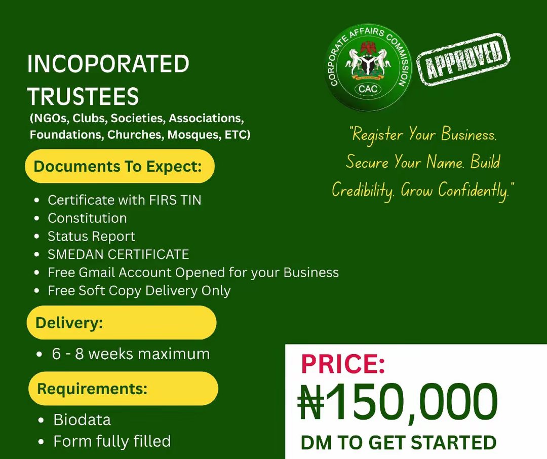 Oluwalepacious's tweet photo. Dave lost a ₦2M contract for having no CAC certificate. 

He felt like giving up. Weeks later, he registered his business.

That same certificate opened doors he never imagined, contracts, credit, trust. 

Dave's agony became his greatest comeback story. https://t.co/MAjJYGMPah