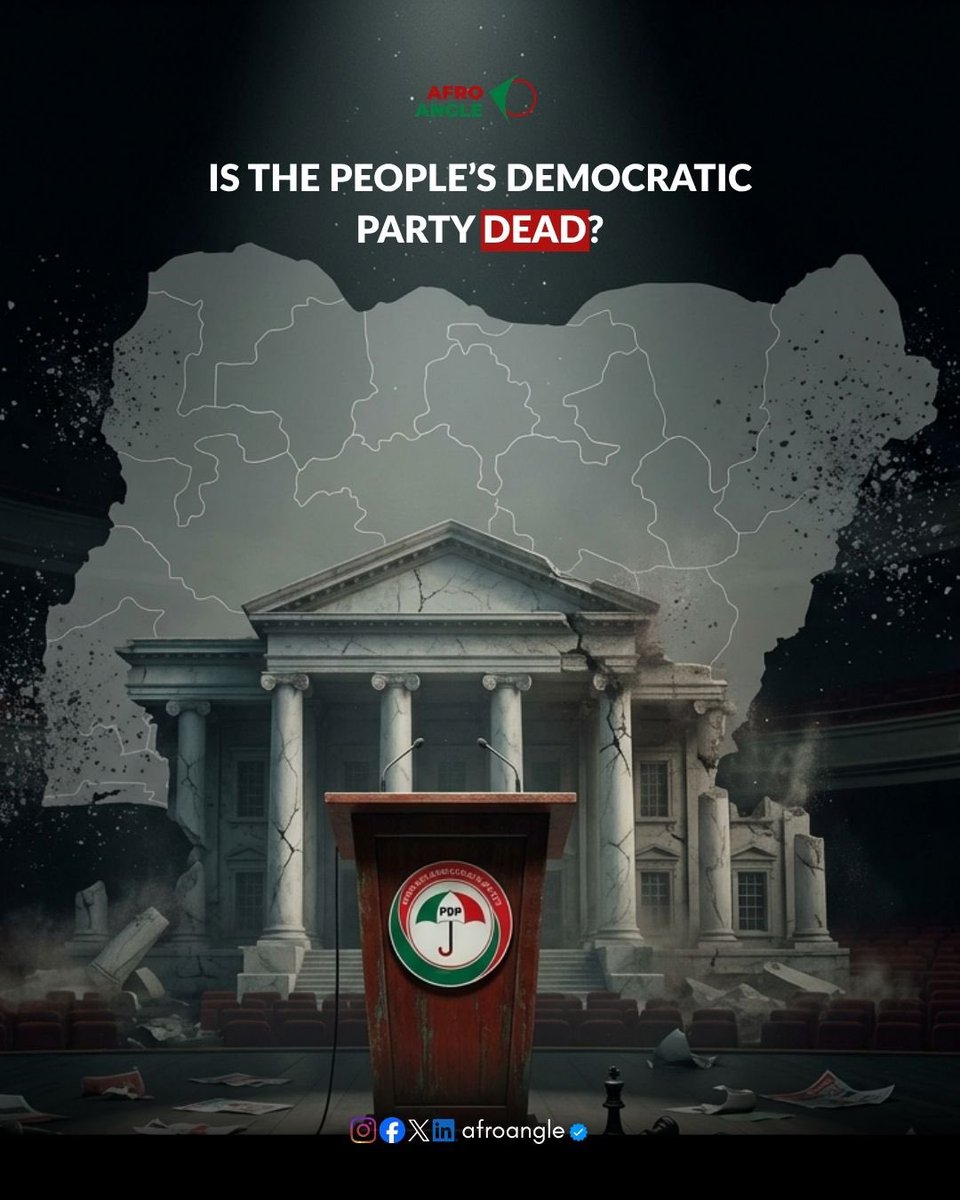 theafroangle's tweet photo. Is the PDP dead, or can Nigeria's main opposition party recover?

Olanshile Oguniru (@EOlanshile) examines the current crisis facing the party and its weight on the future of our democracy.

Read the full article here 👇
https://t.co/4GbckrnZWm https://t.co/BldNXQ58Vq