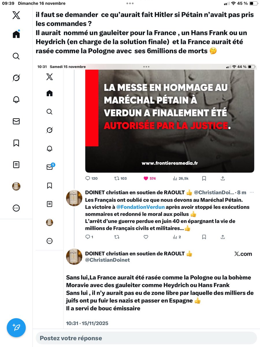 ChristianDoinet's tweet photo. @LePoint @arthurchevallie La réhabilitation du maréchal Pétain est un devoir de mémoire pour la nation 🤔 https://t.co/Z01zNzBDA2