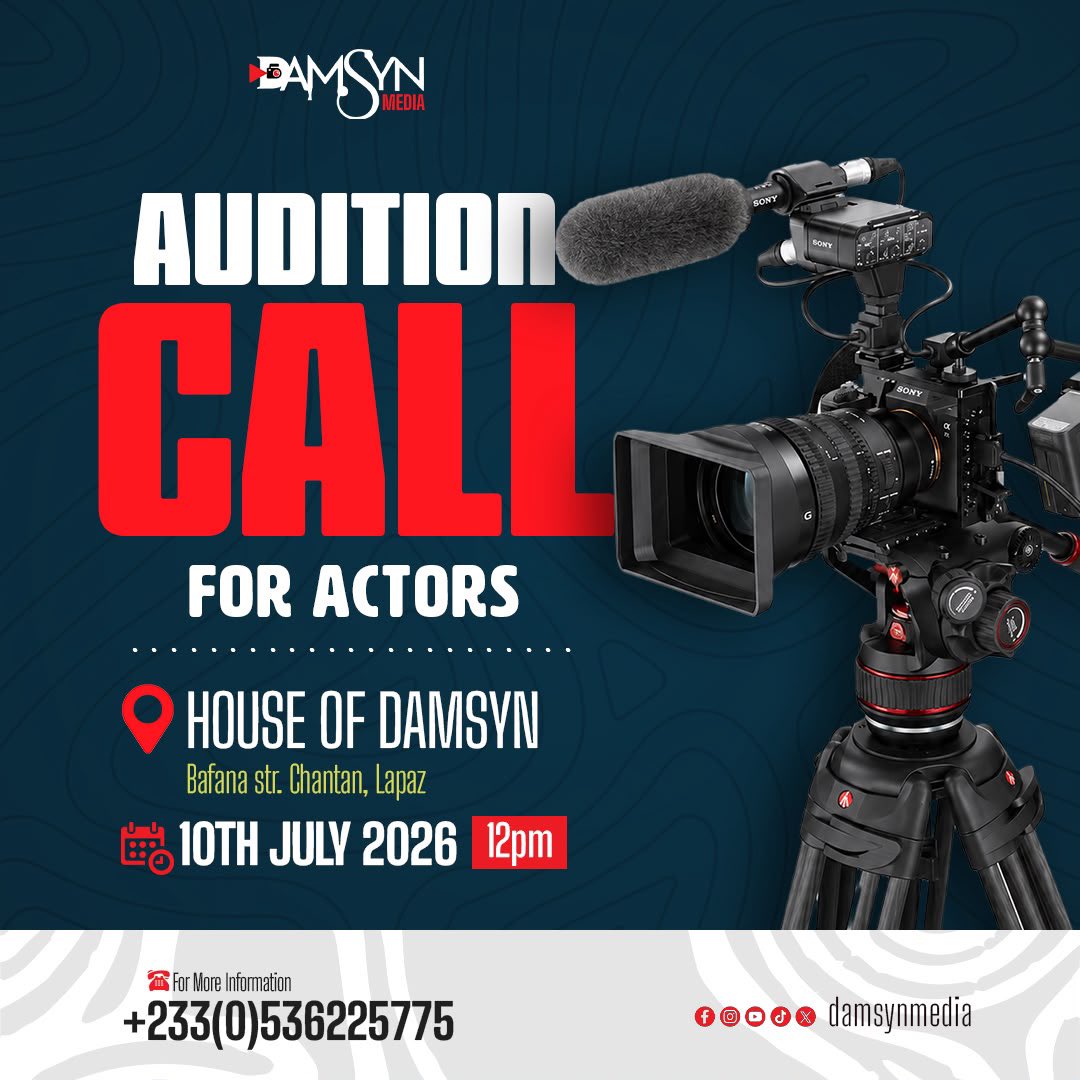 Damsyn_media's tweet photo. YOUR BIG BREAK STARTS HERE!

Think you have what it takes to light up the screen or command the microphone? This is your chance!

Damsyn Media is officially calling on **aspiring actors and presenters** to audition and showcase their talent.

#DamsynMedia https://t.co/MGrTAcVMT5