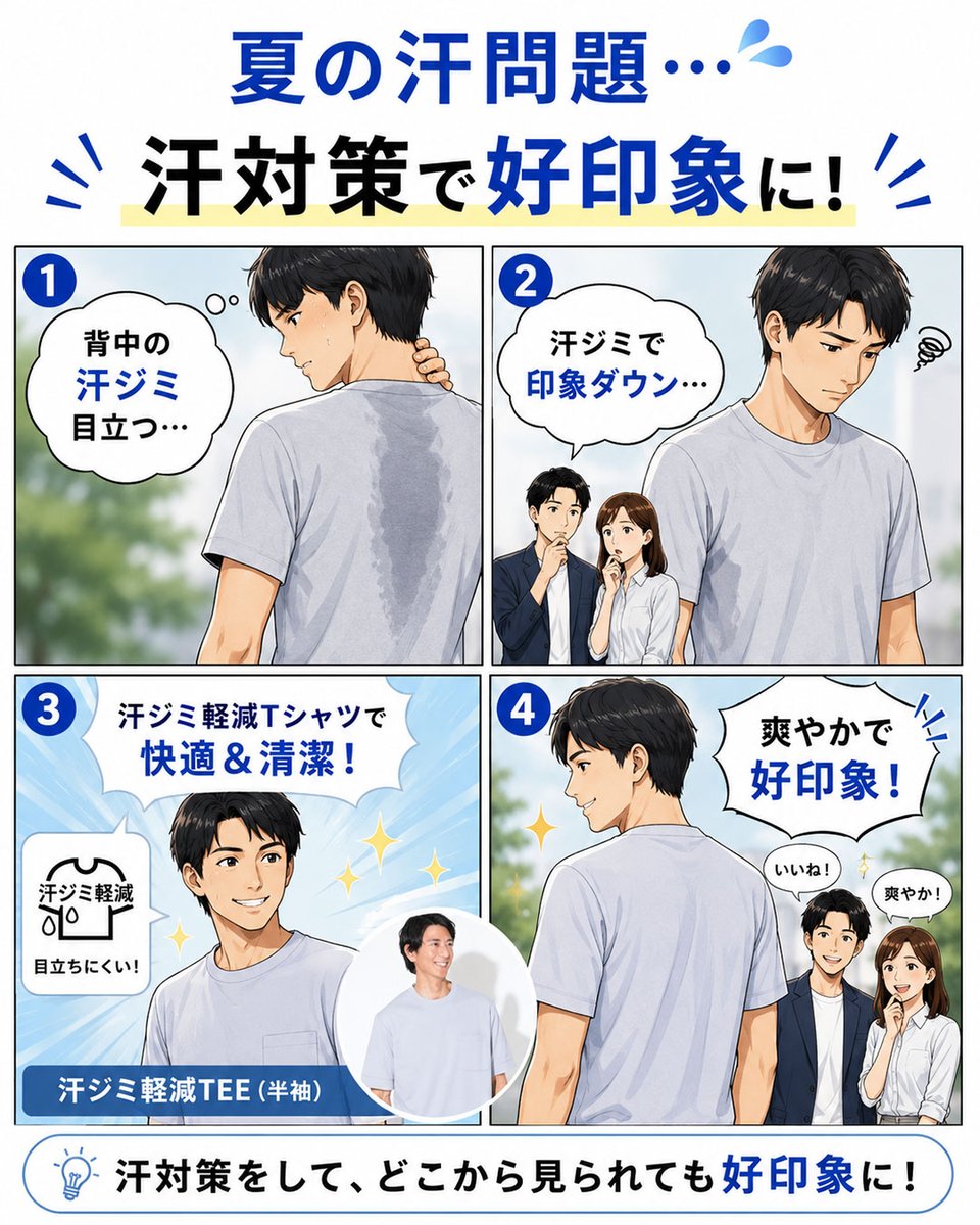 menz_style's tweet photo. 夏は、どうしても汗をかくもの。

汗ジミが目立つだけで、
せっかくのコーデも
どこかだらしない印象に…。

そこで今回は、
汗ジミが目立ちにくい
汗対策Tシャツをご紹介します。

今年の夏は、
暑さに負けず、
清潔感のある着こなしを楽しみましょう。

#イケオジファッション
#清潔感コーデ https://t.co/0PIiM1kv42