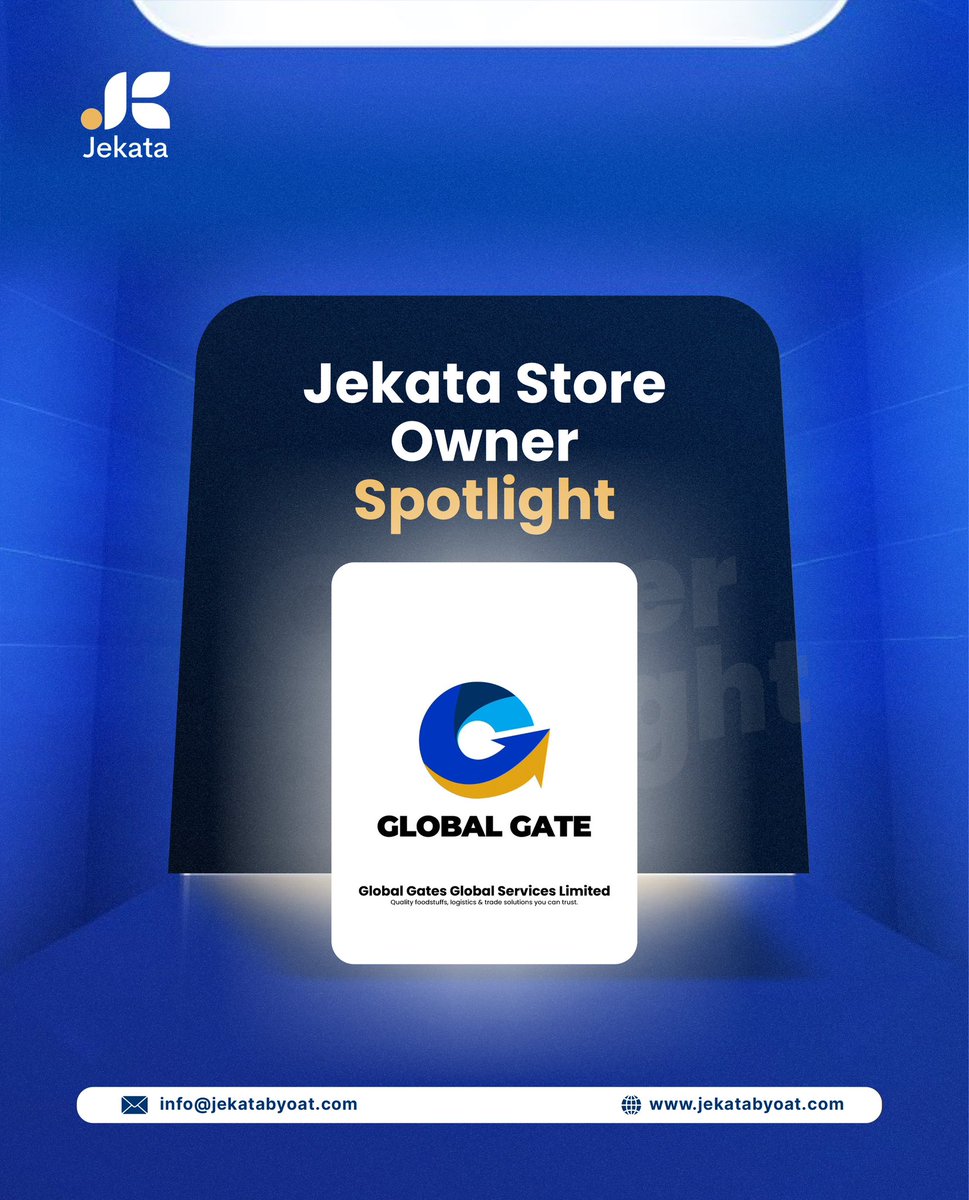 JekatabyOat's tweet photo. This week’s #JekataStoreOwnerSpotlight features Global Gates Global Services Limited, delivering quality foodstuffs, import/export, cargo logistics, and travel support services.

For easy access,  https://t.co/UoXA3PLNAR

#JekataByOAT #SupportSmallBusiness #TradeAndLogistics https://t.co/6eGIswibS4