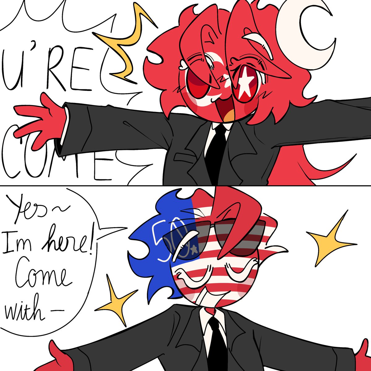 Tomato_Juice15's tweet photo. NATO summit in Türkiye.

#Countryhumans
#countryhumanstürkiye https://t.co/dcBJIAznv3