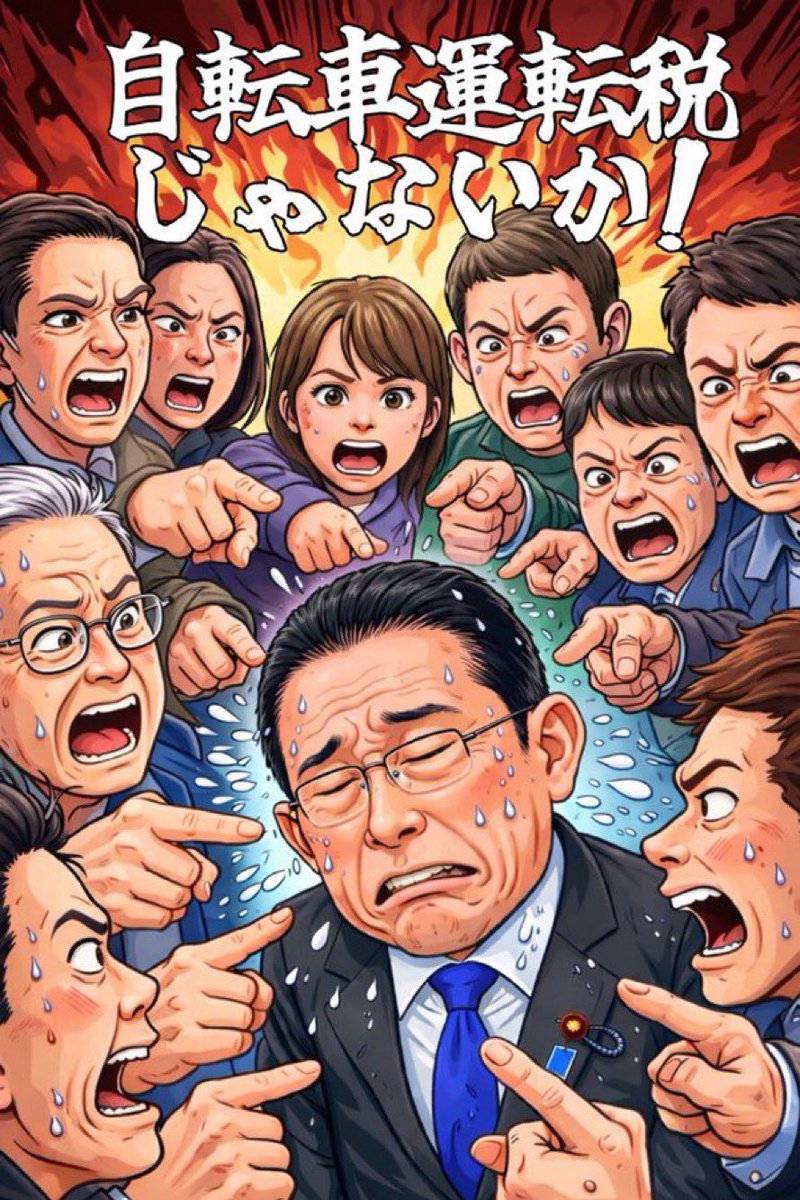 Tanakaseiji14's tweet photo. 自転車青切符制度、案の定大混乱へw

責任取れよ！
岸田！ https://t.co/kkKQ07KkFX
