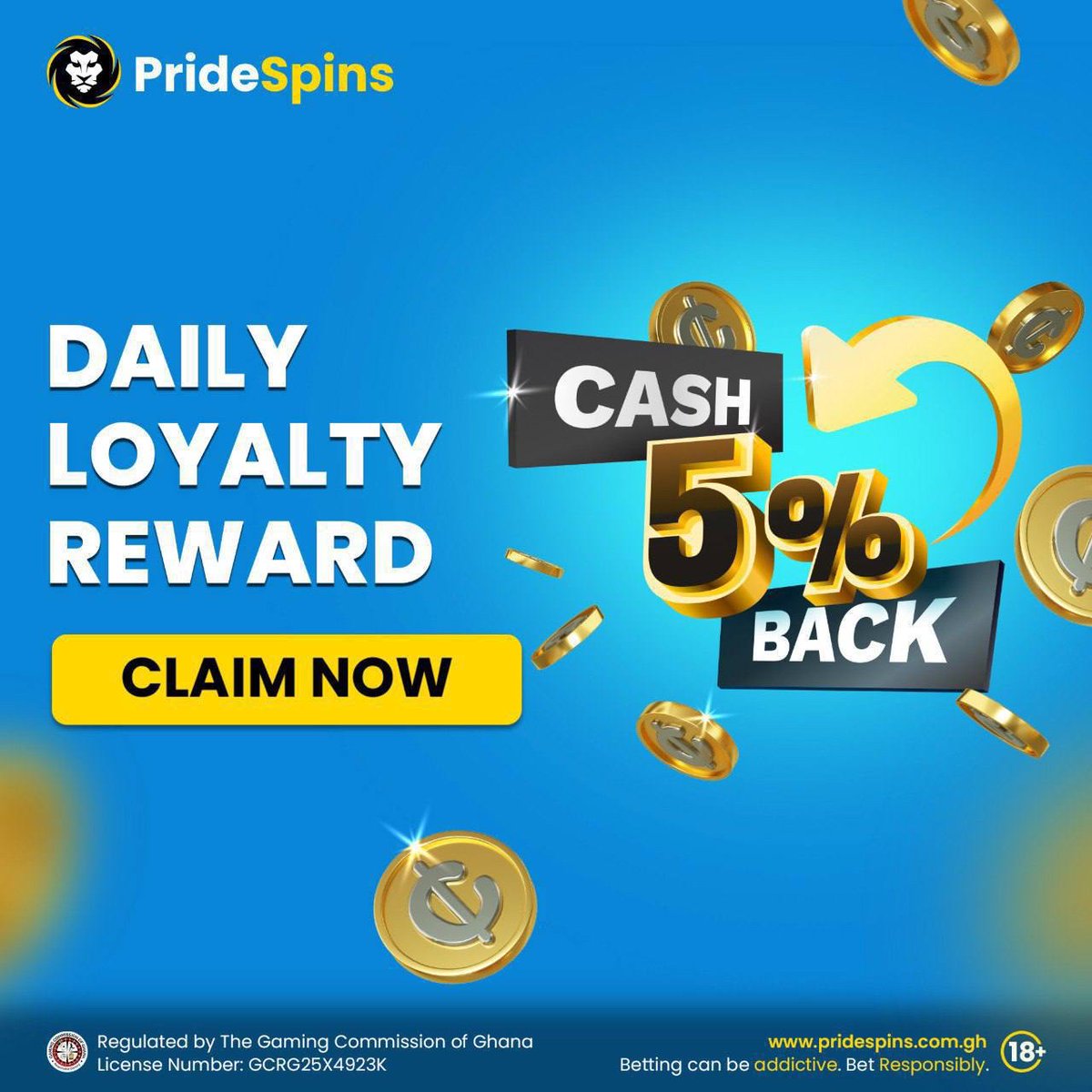 PrideSpinsGH's tweet photo. 😎 Everyday Be Winning Chance 4 Here 😎

Whether u Win or Lose, wonna 5% Daily Cashback dey ur back every single day😉.

Feel free den enjoy ur games cus we dey for 😊 

More Info: https://t.co/gFneDxzDGf

#Pridespins #WorldCup #Egypt #FIFA https://t.co/wRpYwHvqNA