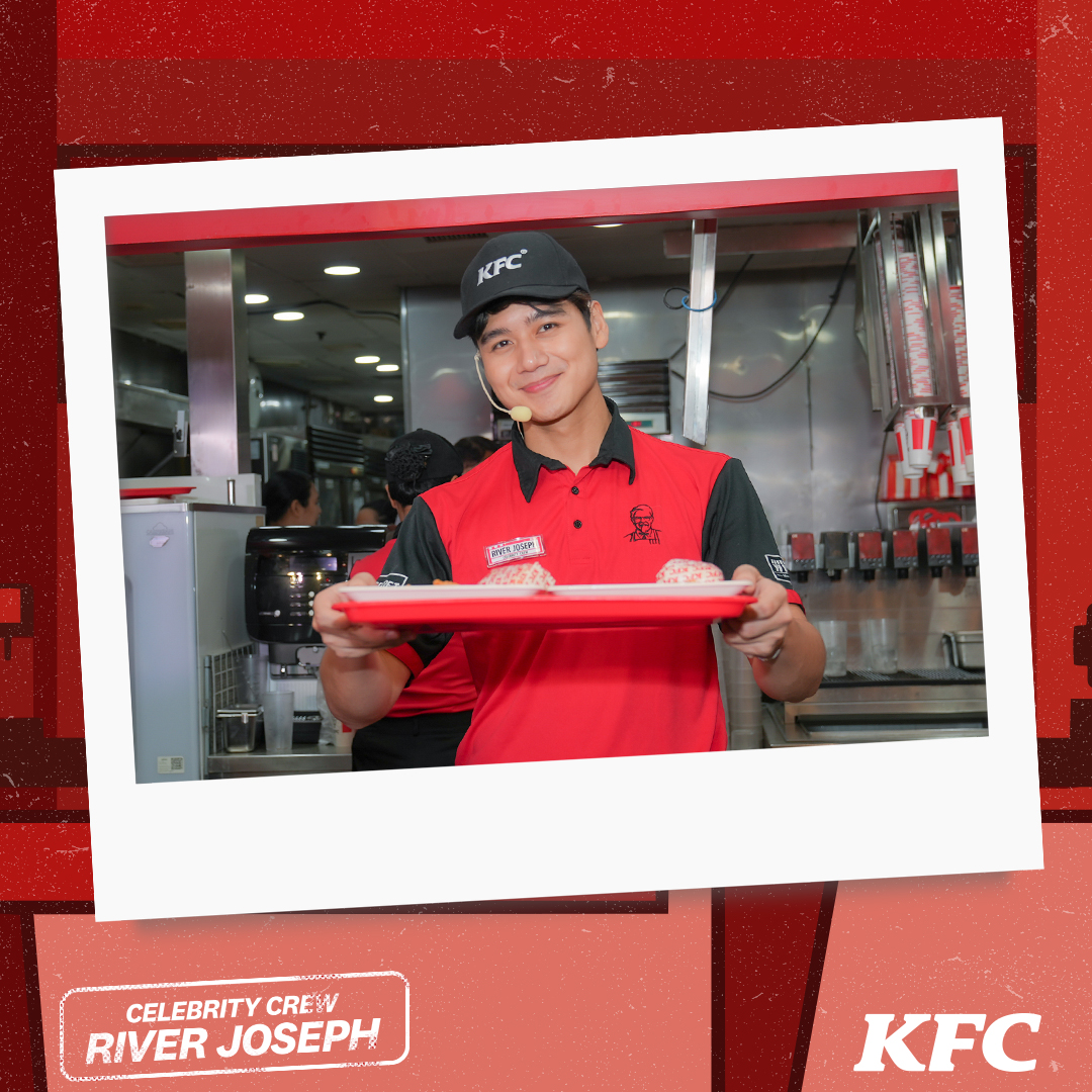 KFCPhilippines's tweet photo. River Joseph brought the finger-lickin' good vibes as our Celebrity Crew! 🍗✨

From fun games and fan moments to serving up everyone's favorite KFC meals, every moment was one to remember.

Thank you to everyone who made the day extra special. ❤️ https://t.co/VnbyP4iSFo