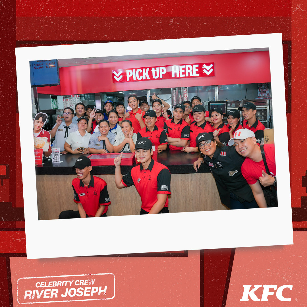 KFCPhilippines's tweet photo. River Joseph brought the finger-lickin' good vibes as our Celebrity Crew! 🍗✨

From fun games and fan moments to serving up everyone's favorite KFC meals, every moment was one to remember.

Thank you to everyone who made the day extra special. ❤️ https://t.co/VnbyP4iSFo