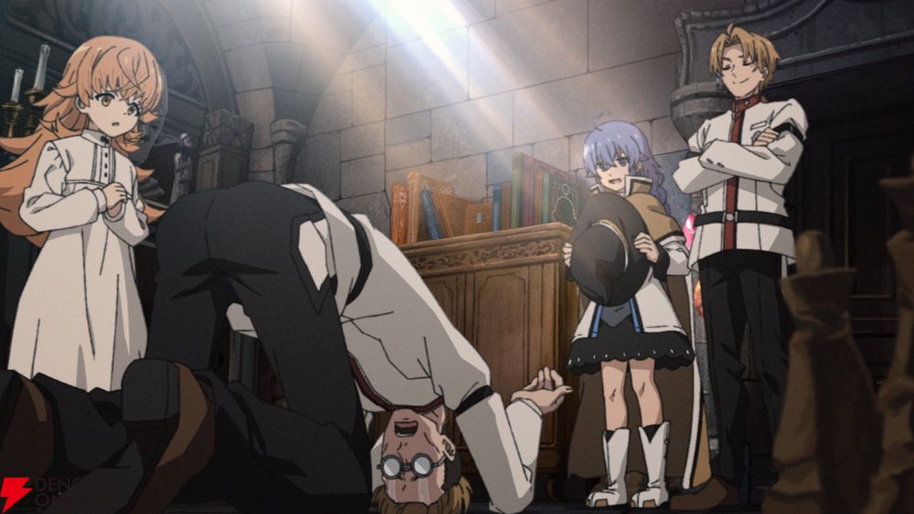 dengekionline's tweet photo. アニメ『無職転生Ⅲ』第3話“帰ってきた日常”のあらすじ・先行カットが公開
https://t.co/Mm6hq1Tdw4

ルーデウスはロキシーを第二の妻として迎え、ラノア魔法大学にも復帰。皆にロキシーを紹介をする中、クリフは信教上それを許せず… https://t.co/OK4qHwbskN