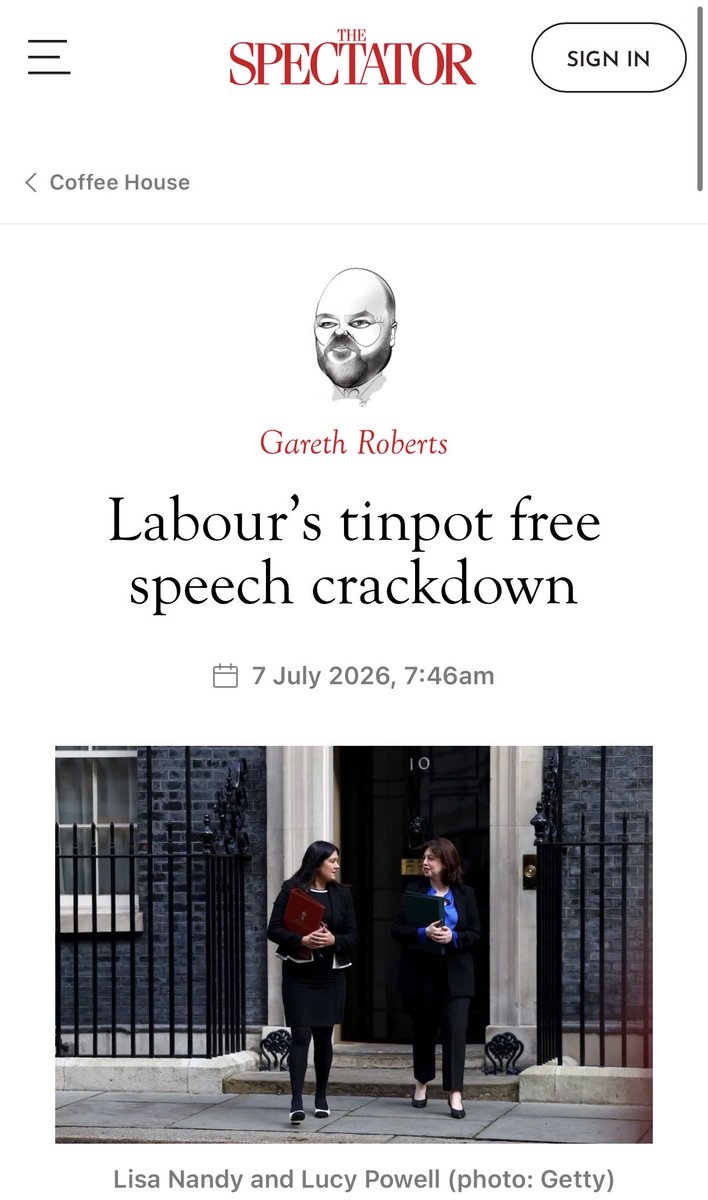 SpeechUnion's tweet photo. Lisa Nandy and Lucy Powell are leading Labour’s tinpot free speech crackdown.
The two senior Labour figures — Lucy Powell and Lisa Nandy — are working in lockstep to bring social media companies to heel and muzzle people who wish to point out the Government’s failures.
Last week, Lisa Nandy flounced off X, taking her department with her. The Secretary of State responsible for media called the spread of misinformation and disinformation a threat to democracy and free speech, then vacated the stage. If Nandy really did care about misinformation, surely she should have stayed on the platform and engaged in debate?
This dramatic move came just a week after she announced plans in the House of Commons, as part of the Government’s Green Paper, to force social media companies to prioritise and promote what they deem to be “trustworthy” news sources.
Now, Deputy Leader of the Labour Party Lucy Powell is pushing for greater restrictions on social media during election periods. Her proposals would see private citizens treated like broadcasters and could result in the censorship of those who wish to engage in political debate online. Will we see private citizens — both domestic and foreign — hauled before Ofcom to answer for their tweets?
Gareth Roberts writes that “these plans feel like the activities of a failing, flailing kleptocracy of the last century”. He adds: “It turns out that the hard-won freedoms of the British people – achieved by reformers and free thinkers long dead – are to be ended not by legions of brutes rolling down Regent Street in tanks, but by a gaggle of gormless supply teachers. Where Goebbels failed, Miss Hoolie from Balamory has triumphed.
“The nerve of the Labour Party trying to muzzle its political opponents – under an obviously spurious claim of public safety – is disorienting. Nobody can quite believe their audacity, the absence of a scintilla of self-awareness.”
This is a full-fledged assault on our right to free speech and open political debate. Gareth writes: “A propagandist of communism or fascism at least states openly that they are manufacturing a narrative for ideological control. The truly terrifying thought about Labour is that Nandy and Powell genuinely think that their worldview, such as it is, is the only correct one.
“We are, then, to have our public square adjudicated by the very same people who thought that rapists should be housed in women’s prisons (Nandy), and that mere mention of the unshiftable moral stain of the Pakistani rape gangs was ‘getting a little dog whistle out’ (Powell).”
Read more below 👇