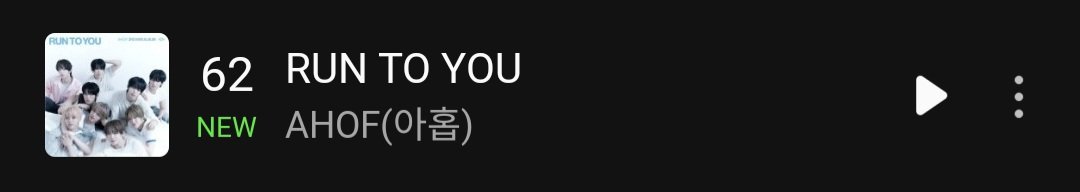 ahofworldwide's tweet photo. "RUN TO YOU" by AHOF debuts at No. 62 on the Melon HOT 100!

#AHOF #아홉 https://t.co/PVR27WIPLc