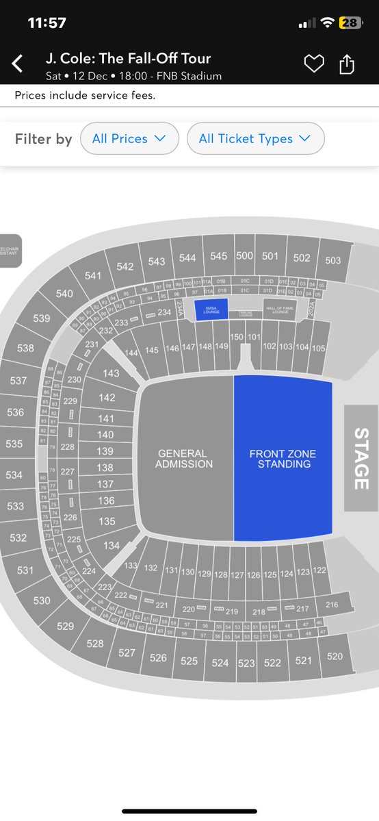 fulltimeshamnca's tweet photo. IM SELLING A J COLE TICKET FOR HIS TOUR IN SOUTH AFRICA, FNB STADIUM 
PRICED AT R2000
DM ME IF YOU WANT ONE https://t.co/UDL8zdZ5aF