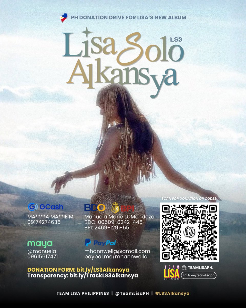 TeamLisaPH's tweet photo. [THREAD] 🇵🇭 ON-GOING EVENTS & ACTIVITIES FOR PH LISA FANS:

1️⃣ #LS3Alkansya - Donation Drive for Lisa’s New Album
2️⃣ #DentisteXLisaPH - Giveaway for a chance to win 3 Limited Edition DENTISTE x LISA items
3️⃣ #LS3MLTournament - Mobile Legends Bang Bang Fundraising Tournament
4️⃣ #ShiseidoPH #ULTIMUNExLISA - LISA’S STUDIO Physical Event in various locations

Check them out and make sure to don’t miss them! ⭐️

#LISA #LALISA @wearelloud