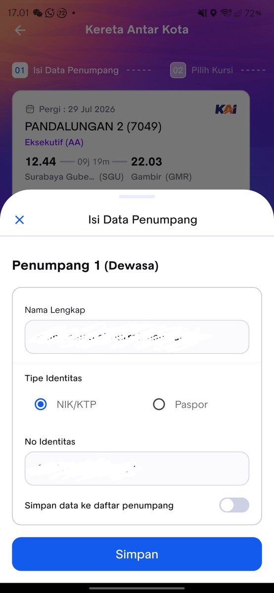 umbiumbiesmelon's tweet photo. Halo @KAI121 sekarang di KAI ACCESS yang baru update tidak bisa menggunakan tarif Reduksi (konteks ini reduksi alumni kampus) tidak ada pilihan sebelumnya dewasa atau reduksi. Please advise. https://t.co/Nbb1SvfWvN