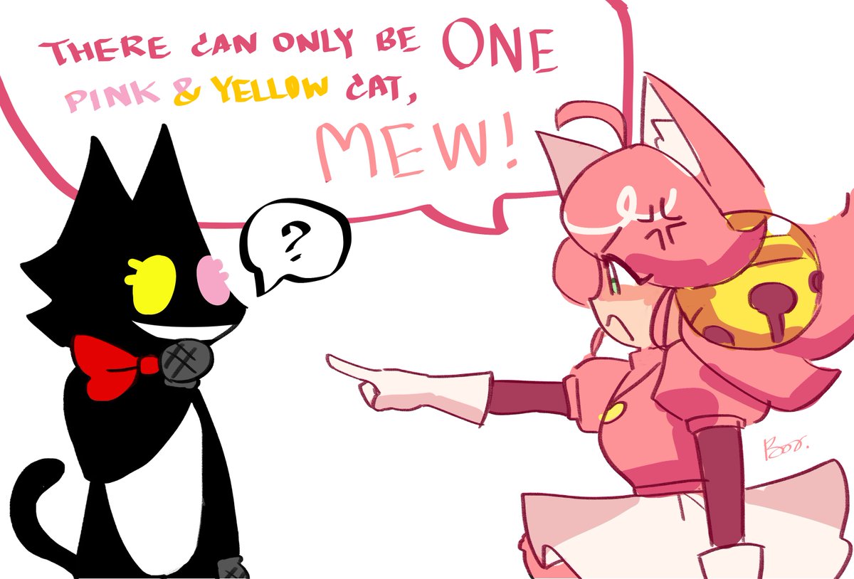 boobel1e's tweet photo. pink and yellow cats #deltarune https://t.co/QlrkYl6YYo