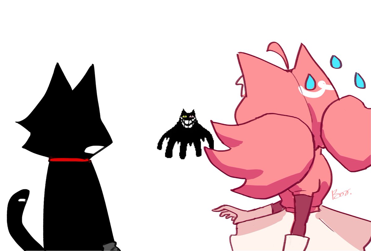 boobel1e's tweet photo. pink and yellow cats #deltarune https://t.co/QlrkYl6YYo