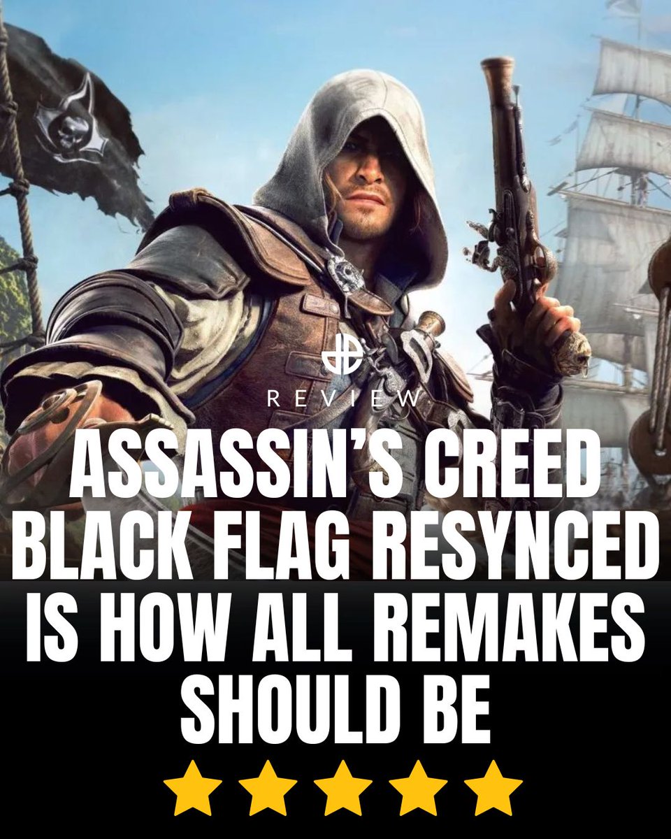 Dexerto's tweet photo. "Assassin's Creed Black Flag resynced somehow makes one of the best AC games even better" https://t.co/GrZS6kotWT