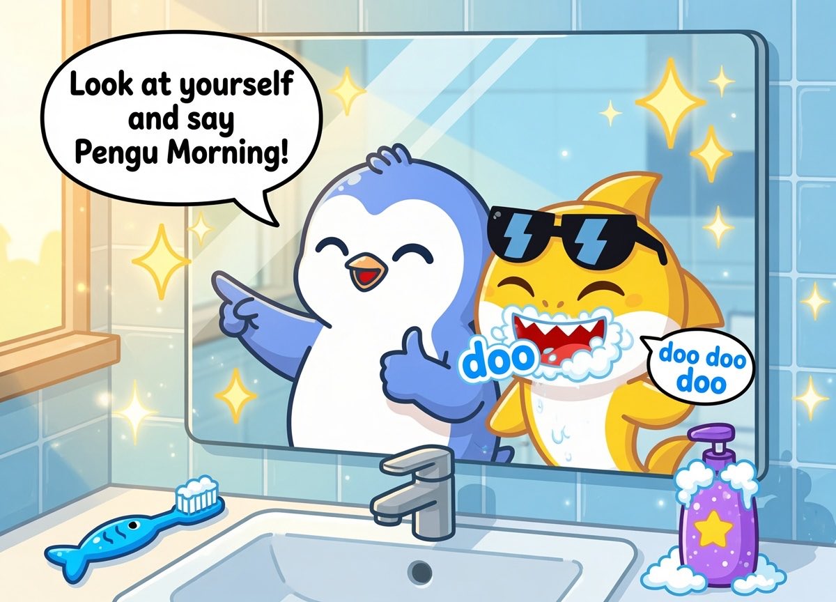 CodaxOG's tweet photo. @PenguAsia Pengu morning☕️

Still in process, @BabySharkOnTon is learning https://t.co/S3nNOOdCXi