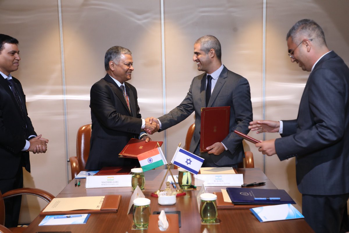 cbic_india's tweet photo. Sh. Yogendra Garg, Special Secretary, Government of India & Member(Customs), @CBIC_india , and Mr. Kfir Hen, Director General of Customs, Israel, signed a Joint Action Plan, on 8th July, 2026 for phased negotiations of an AEO Mutual Recognition Arrangement (AEO-MRA).

👉This strategic initiative will significantly strengthen supply chain security, reduce trade barriers, and facilitate smoother, trusted trade between India and Israel