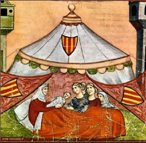 jordi_kanet's tweet photo. Atenció a l'escut invertit de #Carlemany durant el naixement de l'emperador Frederic II Hohenstaufen:
Els Hohenstaufen es veien com a successors legítims de l’imperi de Carlemany, i Frederic II mateix va promoure el culte a Carlemany (canonitzat el 1165 per Frederic Barba-roja). https://t.co/bQA9AlzzWy
