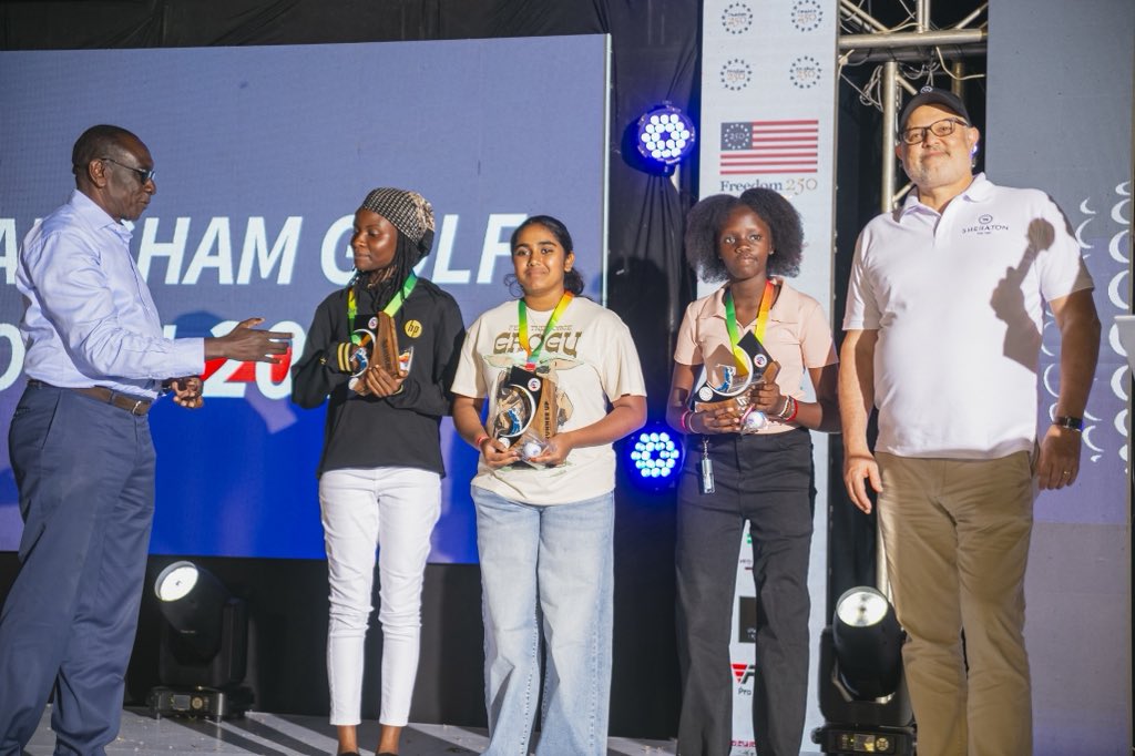 AmChamUganda's tweet photo. Congratulations to our 18-Hole Girls Champions at the 2026 AmCham Golf Open.

🥇 Natukunda Racheal
🥈 Harrshitha Loganathan
🥉 Shanita Heri Chebet 

A special thank you to @lifecare_ltd and @SheratonKla for sponsoring this Junior Category.

#AmChamUg
#AmChamOpen26
#Freedom250 https://t.co/ScKFRPrXnq