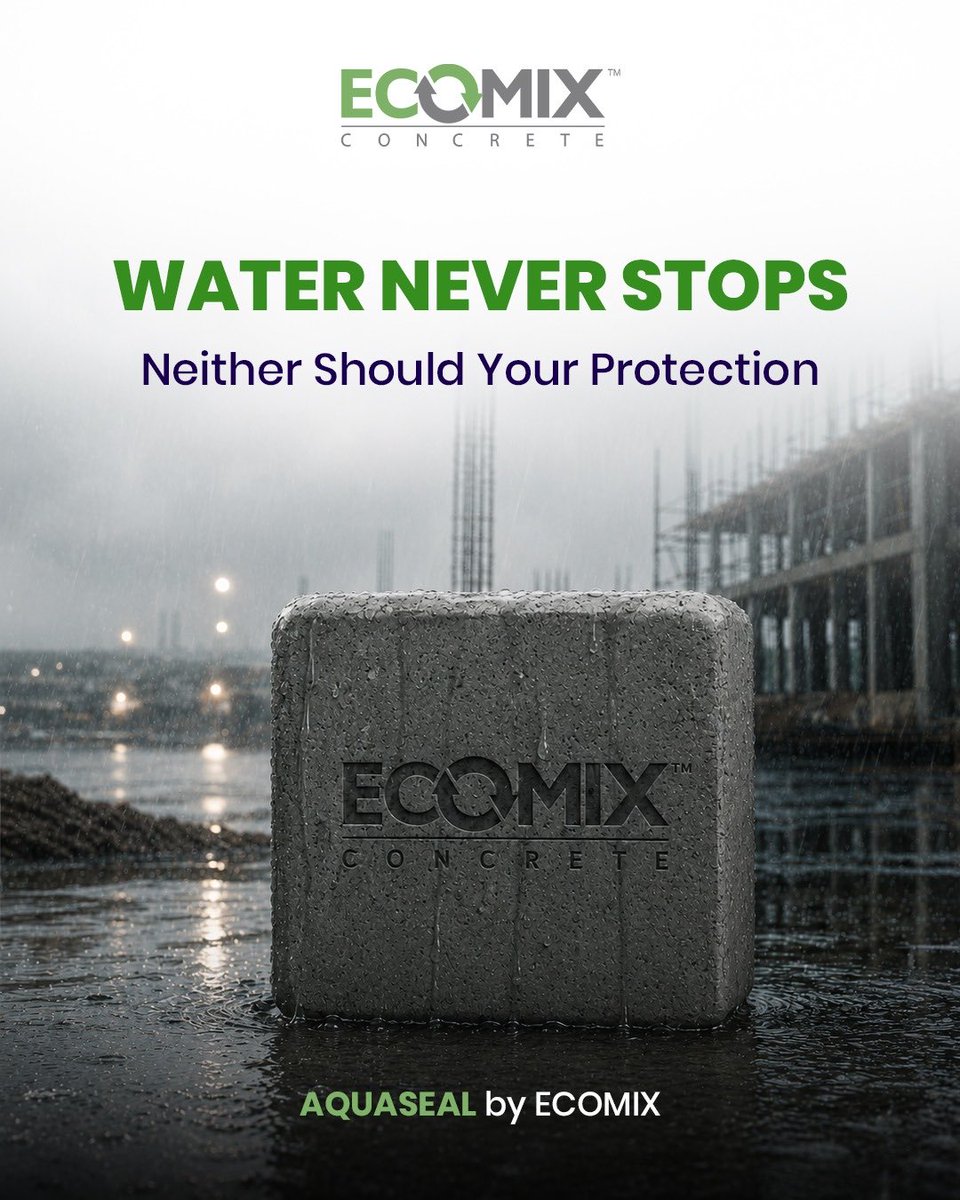 ecomix_india's tweet photo. Water damage rarely appears overnight.

It starts with small penetrations that grow over time.

AQUASEAL is designed to help structures resist moisture, seepage, and long-term deterioration.

#Aquaseal #WaterproofConcrete #ConstructionIndia #EcomixConcrete https://t.co/U98R3se0xk